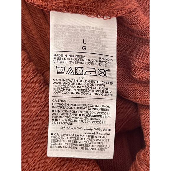 NEW NWT Old Navy Burnt Orange Square Neck Ribbed Swing Dress Size Women's Large - Picture 6 of 7